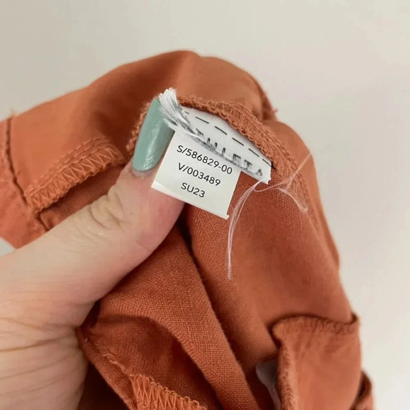 Athleta Voyager Linen Utility Shorts in Sunbaked Clay Size 2 - Picture 4 of 6